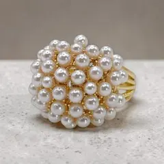 【12号】アーチパール リング｜ゴールド｜上品 高見え パールリング