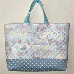 ハンドメイドレッスンバッグ　絵本カバン　ユニコーン　うさぎ　キルティング生地