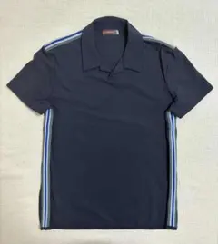 PRADA ネイビー ポロシャツ ネイビー スーパーファインウール ポロシャツ | PRADA