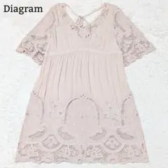 ダイアグラム レース フリル チュニック 花柄 フレアスカート S ピンクのサムネイル