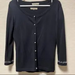 プロポーション アンサンブル　カーディガン　カットソー　ブラック　ビジュー