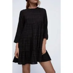 ZARA チェック柄 ミニワンピース チュニック S
