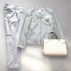 美品✨PLST a.v.v パンツセットアップ　ツイードジャケット　XL グレー