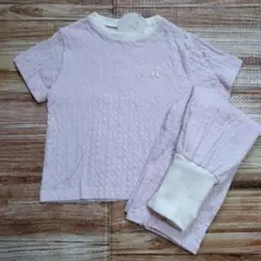 新品 未使用 シンプル 半袖 パジャマ 上下 淡いピンク 女の子 95