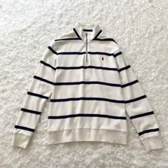 ポロラルフローレン ボーダー ハーフジップ カットソー 衿 ハイネック