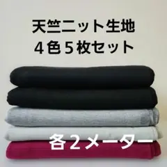 天竺ニット生地４色５枚セット