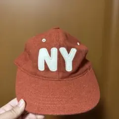 オレンジ色 NYロゴ ベースボールキャップ