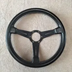 3スポーク レザー 小径ステアリングホイール 32〜33センチ 旧車 当時物