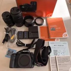 【美品】SONY α100 DSLR-A100 Wズームレンズ 予備バッテリー