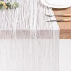 ホワイト　白　テー ブルランナー　テーブルクロス 　ウェルカム ウェディング