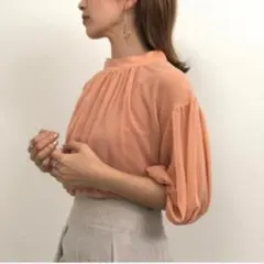 シースルーギャザーブラウスのサムネイル