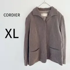 コルディア テーラードジャケット ダブルポケット ウール混 日本製 ブラウン