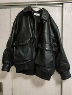 MONO-MART フェイクレザージャケット ブラック M ブルゾン
