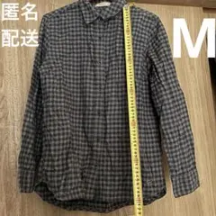 クロコダイルレディス綿100%長袖チェックシャツMサイズ