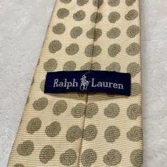 ラルフローレン ネクタイ シルク100% ベージュ ドット柄