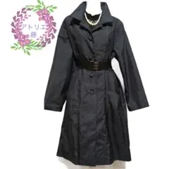 お花見に！着物リメイク　正絹大島紬　(単衣)ステンカラーコート　「鏡裏」