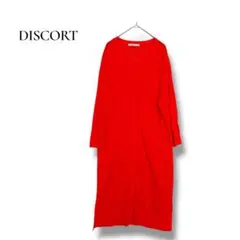 ディスコート ロングカーディガン F オレンジ レーヨン混 羽織り Vネック