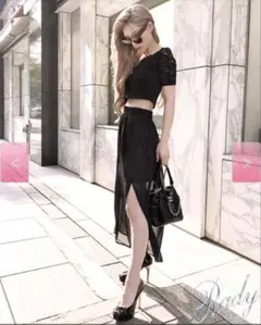 新品未使用タグ付【Rady】レーススカートセットアップ ブラック F