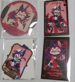 4点セット　ハズビンホテル　アニカフェ　ハスク　カード　コースター　ステッカー