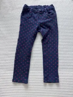 MouJonJon ネイビー ハート柄 ロングパンツ 110