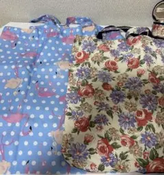 フラミンゴ柄エコバッグとpassage mignon花柄エコバッグセットです