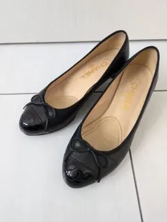 CHANEL ブラック バレエシューズ　パンプス　36C　美品