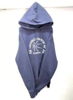 チャンピオン スウェット フード付パーカー 刺繡ロゴ　M　ネイビー 古着