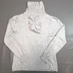 【a.v.v standard】 タートルネックニット フリル グレー 40