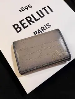 希少色 ベルルッティ Berluti 名刺入れ スクリット 青 カード入れ 美品