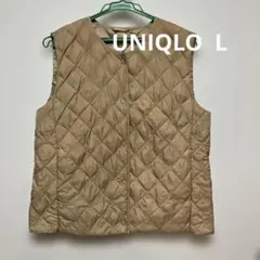 UNIQLO WARM PADDED Lベージュ ダウンベスト