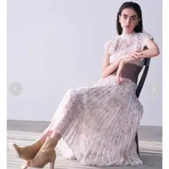 snidel ウエストリブプリントワンピース 腹巻きワンピース