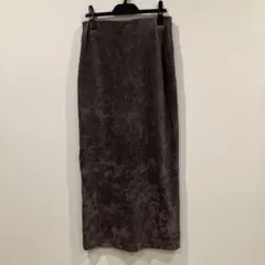 グレー コーデュロイ タイトスカート スリット入り