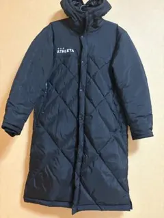 ATHLETA キルティング ベンチコート ブラック サイズO