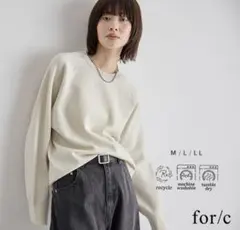 フォーシー　スウェットライク ニット プルオーバー レディース トップス