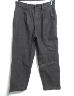 UNIQLO C タックストレートパンツ　デニム　ダークブラウン