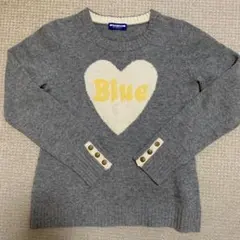 バーバリーブルーレーベル ハートロゴ ニット 38 グレー ウール 金ボタン