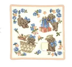 イギリス ヴィンテージ　手刺繍 うさぎのナーサリークロス[sa986] イギリス ヴィンテージ 手刺繍 うさぎのナーサリークロス[sa986