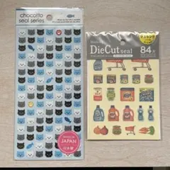 ちょこっとシールシリーズ　猫　マスキングダイカットシール　洗剤　カート　食品