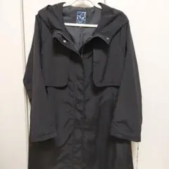 新品□シマダジュンコ　撥水　花粉　黒フード付きコート　LL〜のサムネイル