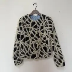 IKUKO イクコノーカラージャケット 黒とアイボリー