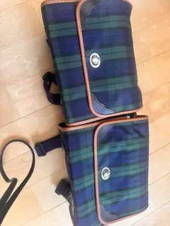 【2点セット】チェック柄リュック ネイビー グリーン