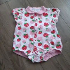 いちご柄ロンパース 80cm