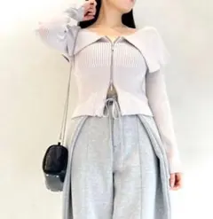 Sustainable snidel フロントジップニットプルオーバー