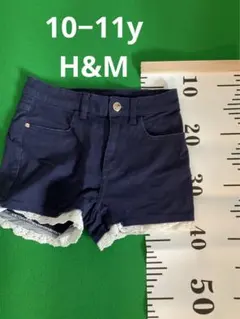 女の子　H&M  ショートパンツ　ネイビー　146  10〜11y