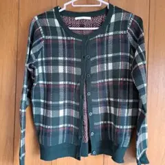 RETRO GIRL チェック柄ニットカーディガン