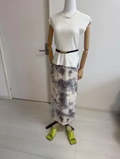 水彩 タイダイ柄 ロングタイトスカートのサムネイル
