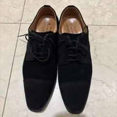 スコッチグレイン スエード パンチドキャップトゥ 黒 【サイズ26cm】