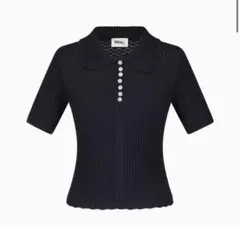 1回着用 BIBIY B. BORDER LOCK KNIT ヴィヴィ NAVY - メルカリ