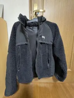 Stussy ブラック フリースジャケット