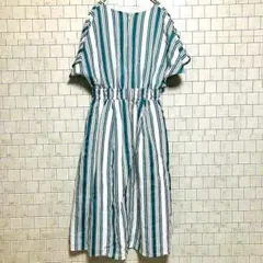 ストライプ柄 半袖シャツワンピース Mサイズ シンプル　人気デザイン　人気カラー
